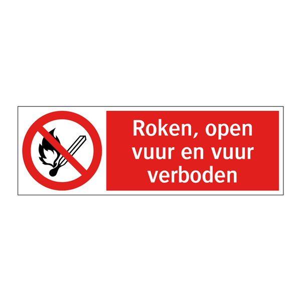 Roken, open vuur en vuur verboden