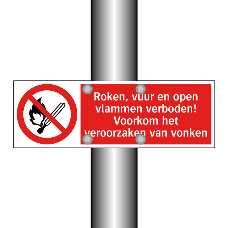 Roken, vuur en open vlammen verboden! Voorkom het veroorzaken van vonken