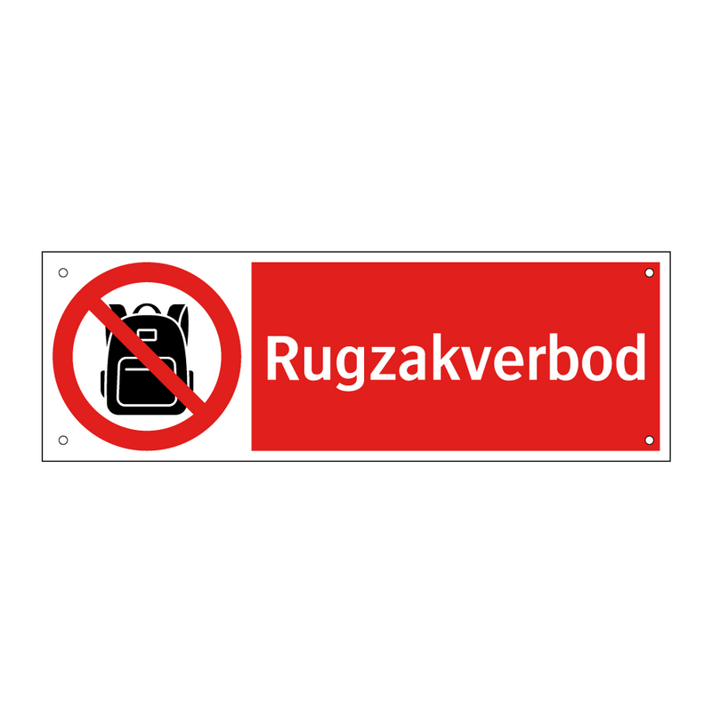 Rugzakverbod