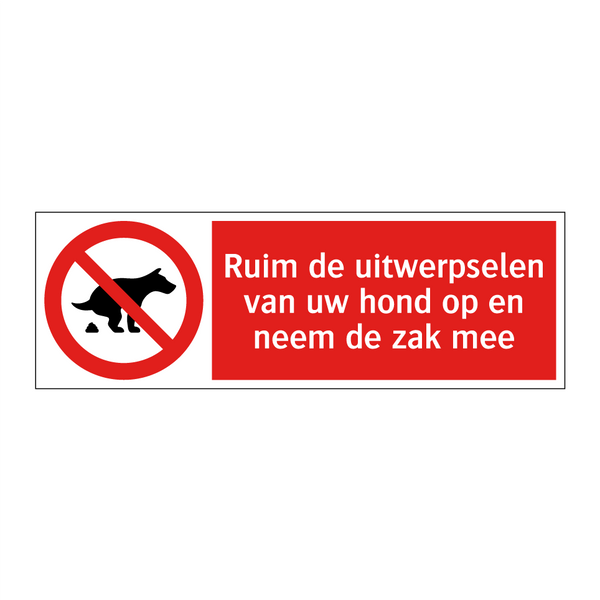 Ruim de uitwerpselen van uw hond op en neem de zak mee