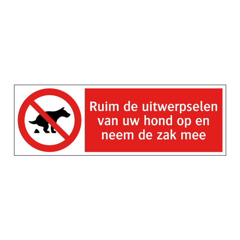 Ruim de uitwerpselen van uw hond op en neem de zak mee