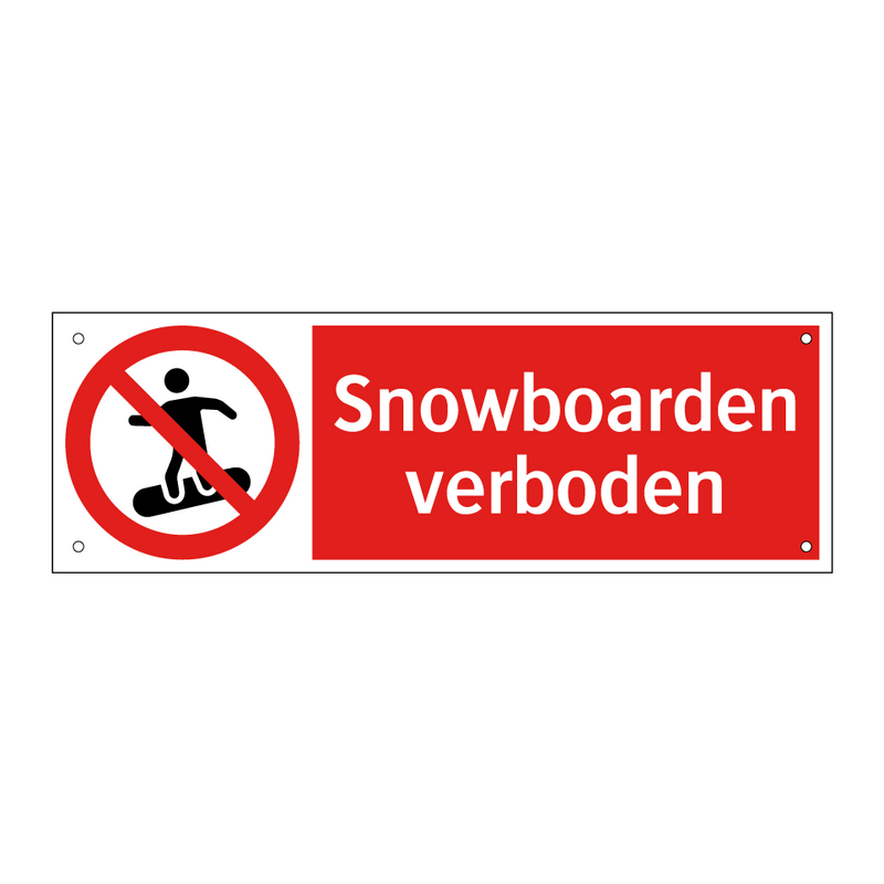 Snowboarden verboden