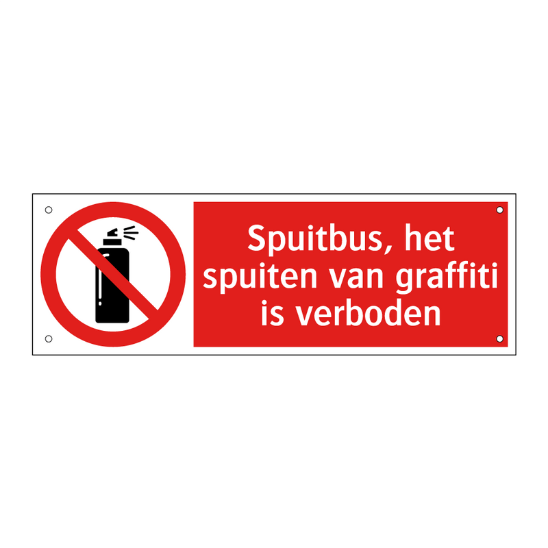 Spuitbus, het spuiten van graffiti is verboden