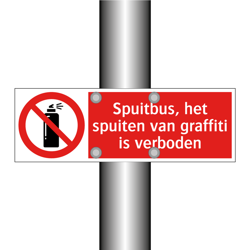 Spuitbus, het spuiten van graffiti is verboden