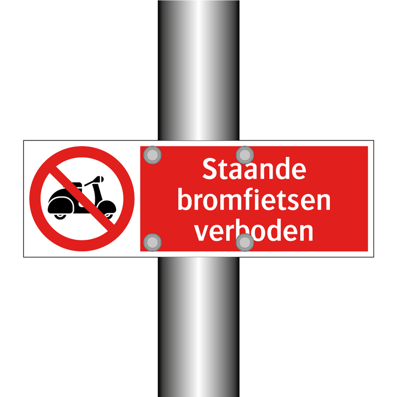 Staande bromfietsen verboden