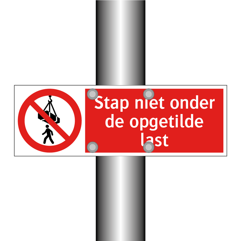 Stap niet onder de opgetilde last