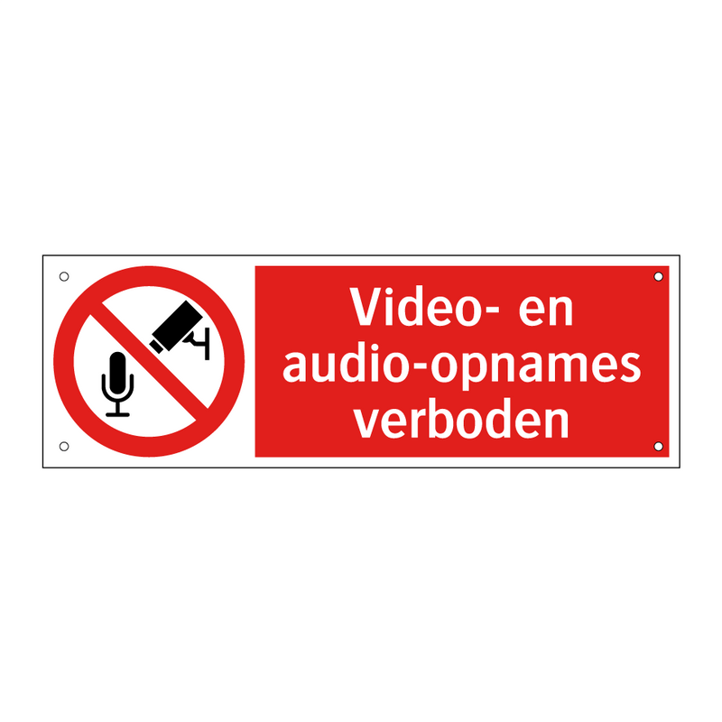 Video- en audio-opnames verboden