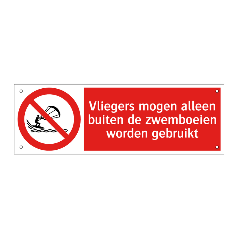 Vliegers mogen alleen buiten de zwemboeien worden gebruikt