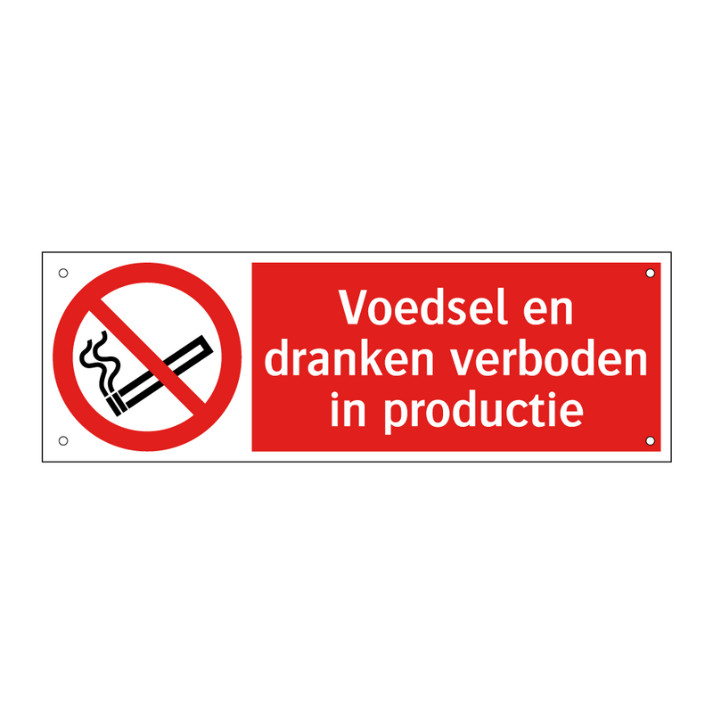 Voedsel en dranken verboden in productie