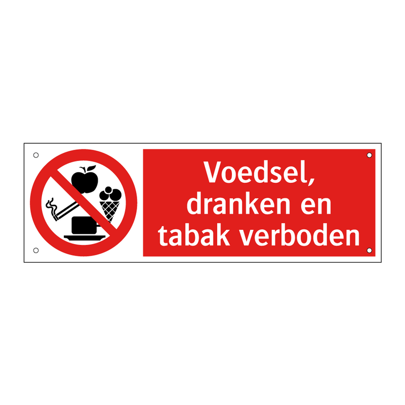 Voedsel, dranken en tabak verboden