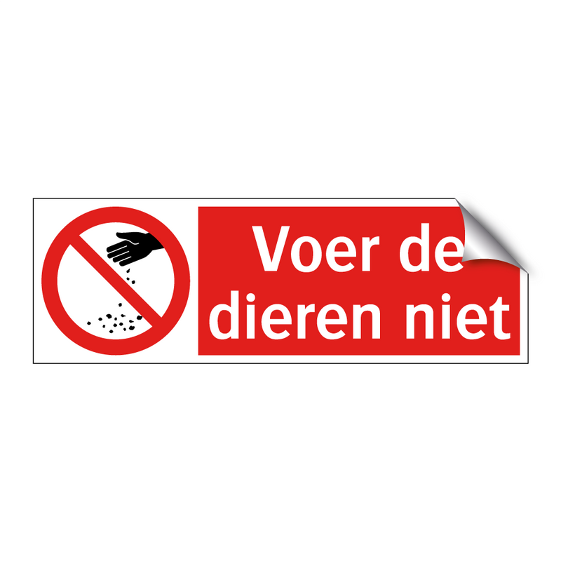 Voer de dieren niet