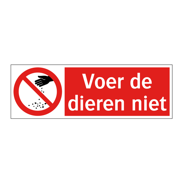 Voer de dieren niet