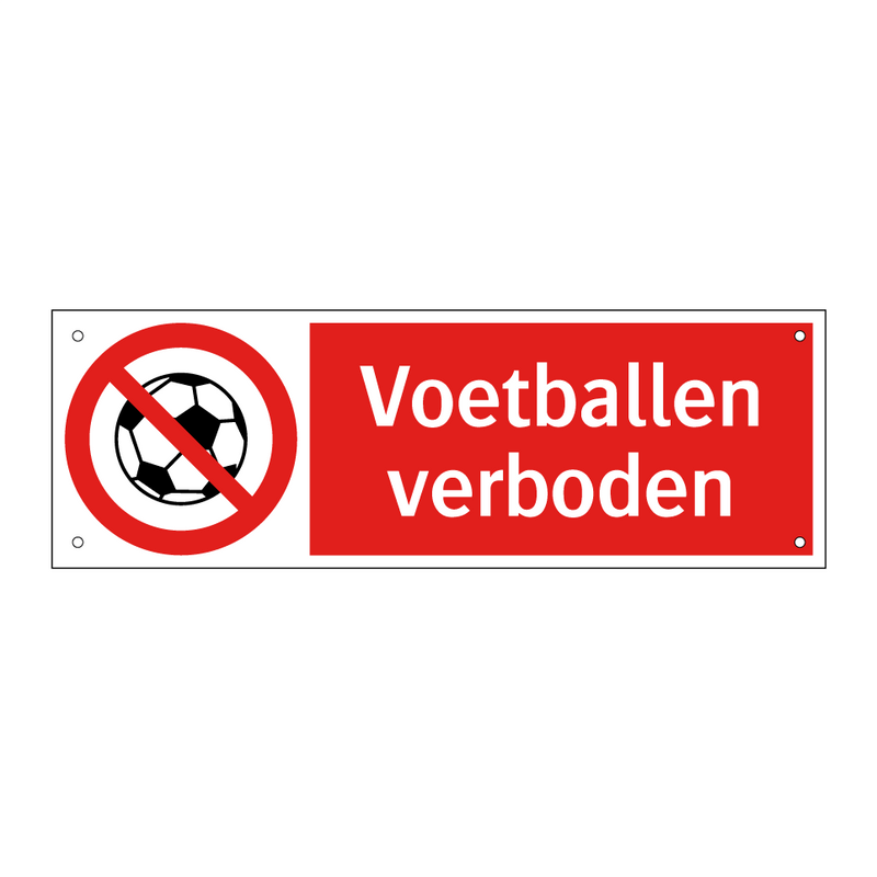 Voetballen verboden