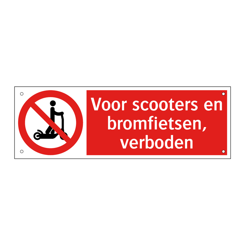 Voor scooters en bromfietsen, verboden