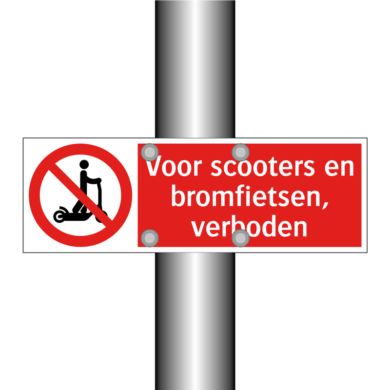 Voor scooters en bromfietsen, verboden