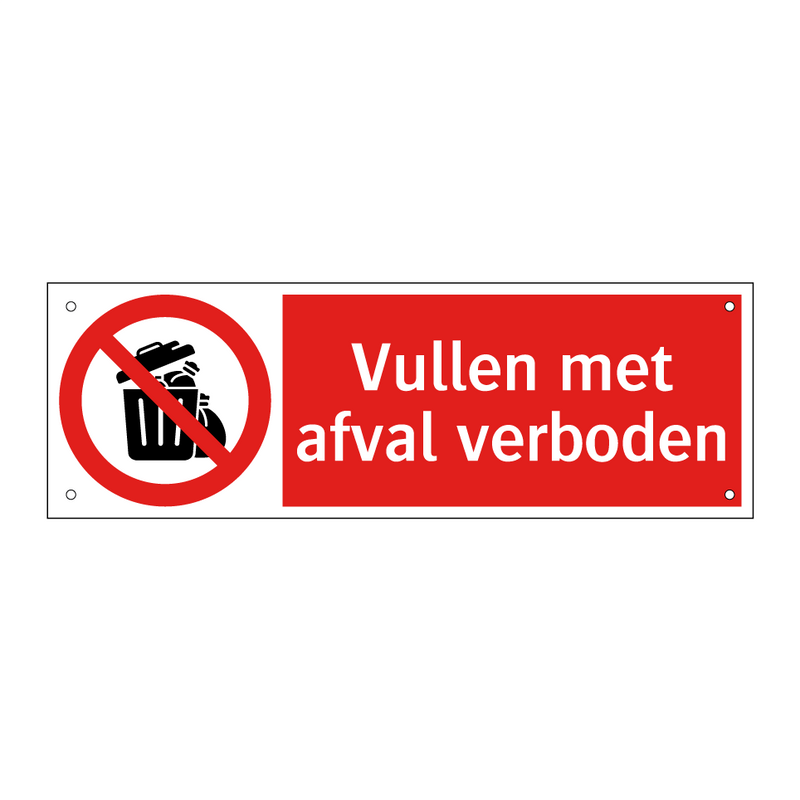 Vullen met afval verboden