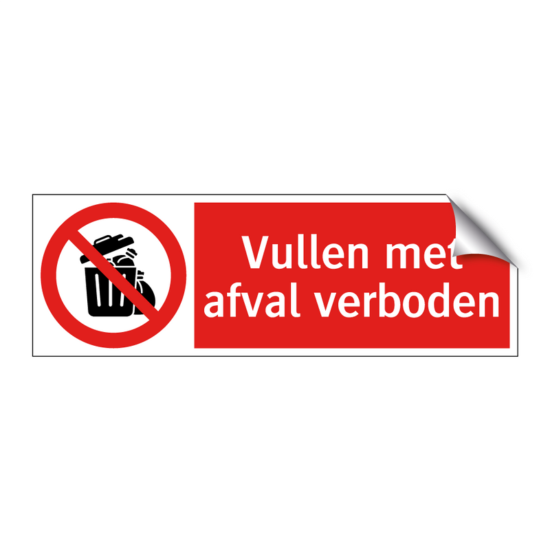 Vullen met afval verboden