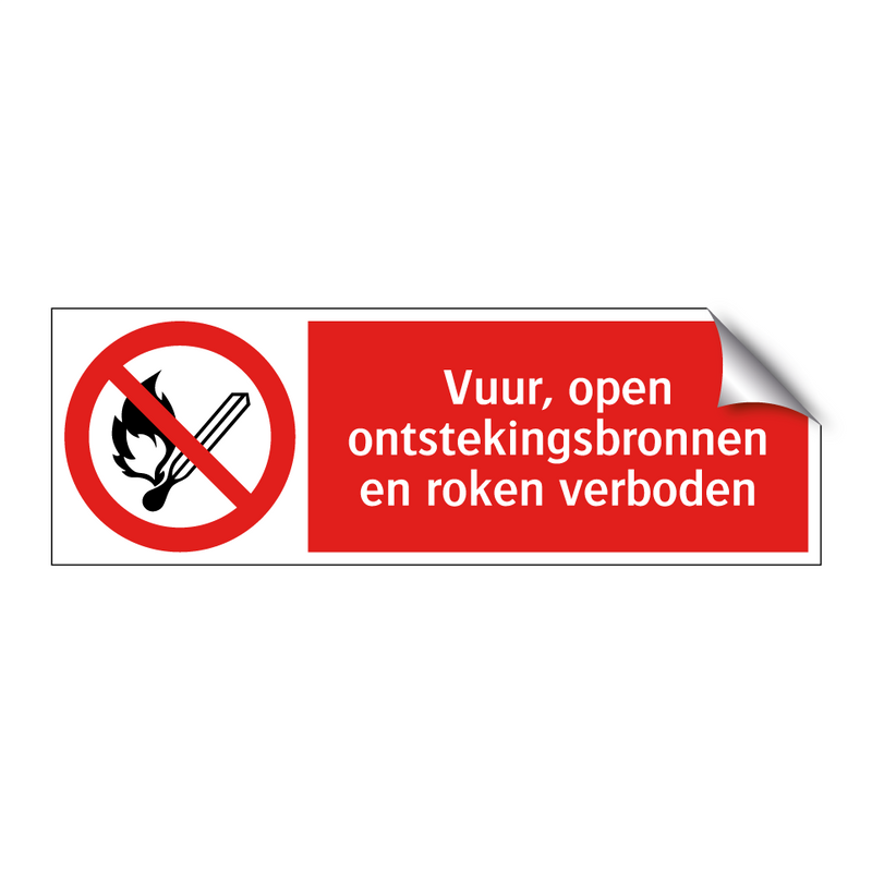 Vuur, open ontstekingsbronnen en roken verboden