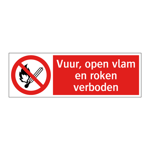 Vuur, open vlam en roken verboden