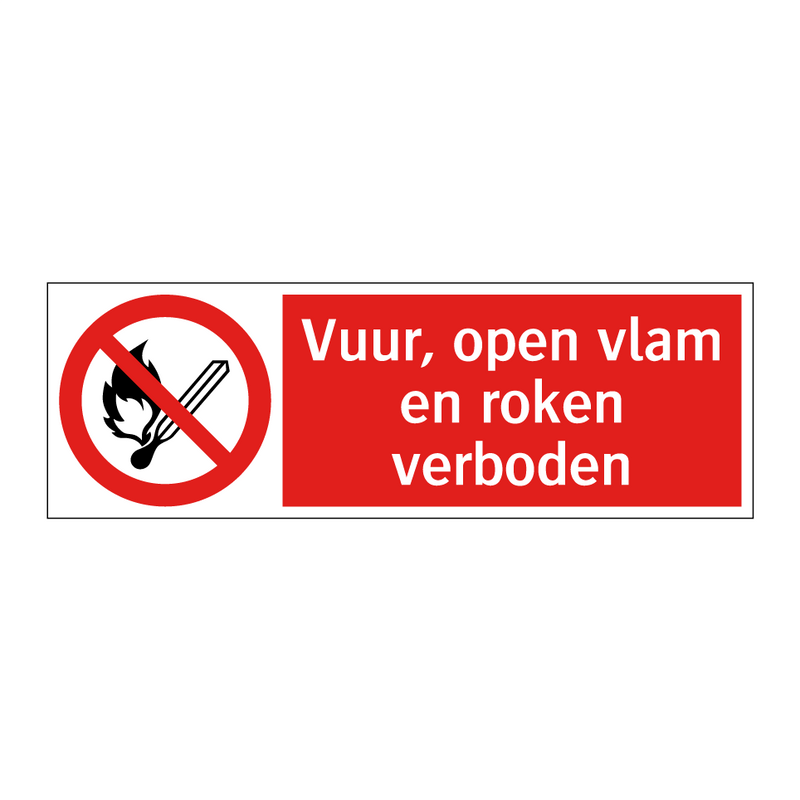 Vuur, open vlam en roken verboden