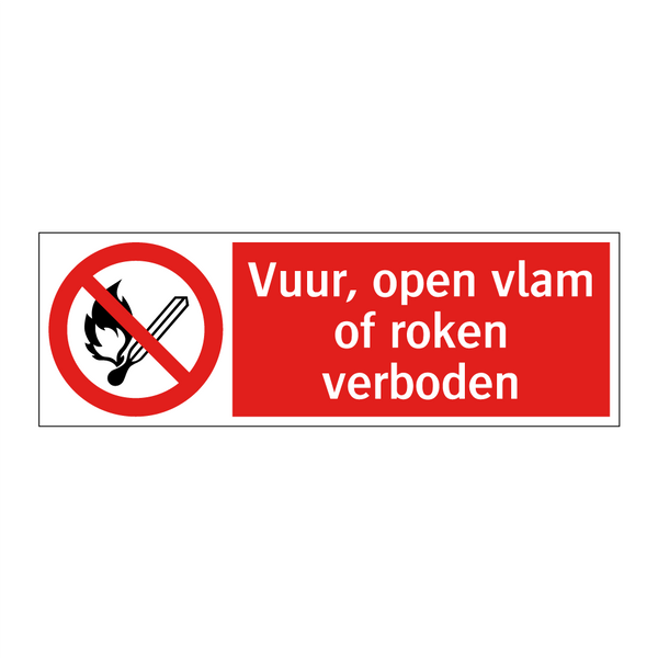 Vuur, open vlam of roken verboden