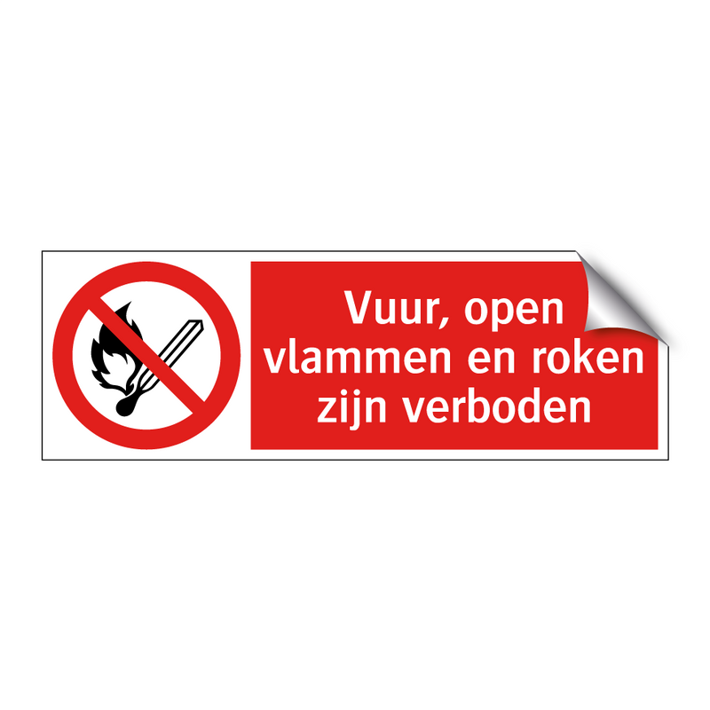 Vuur, open vlammen en roken zijn verboden