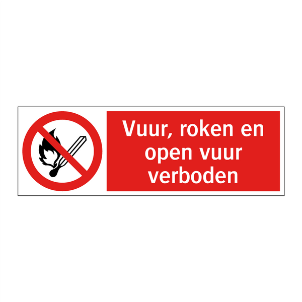 Vuur, roken en open vuur verboden