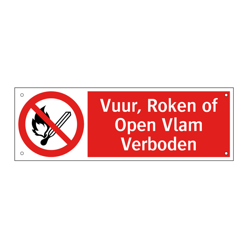 Vuur, Roken of Open Vlam Verboden