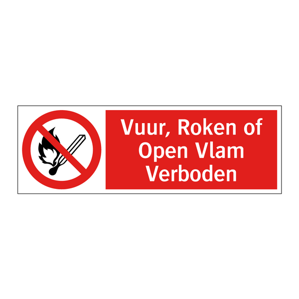 Vuur, Roken of Open Vlam Verboden