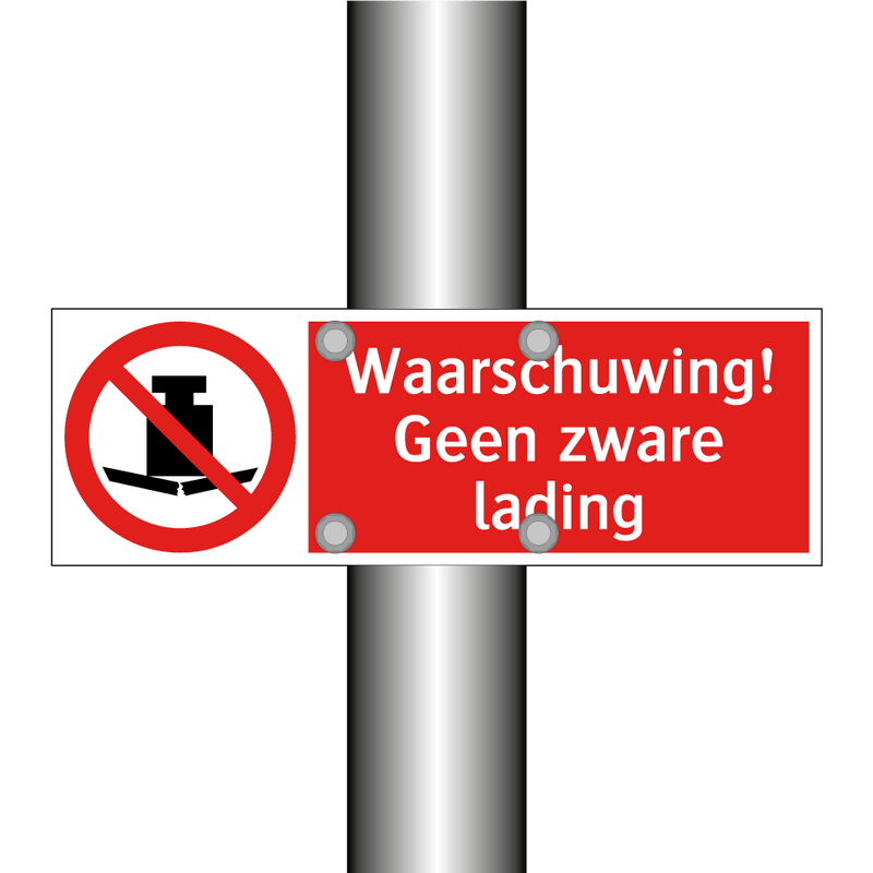 Waarschuwing! Geen zware lading