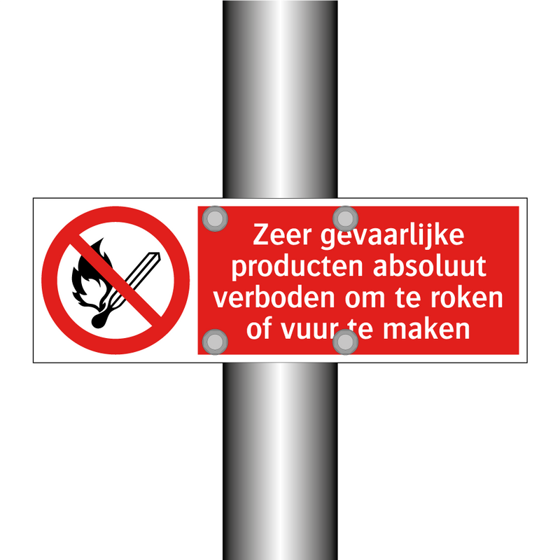 Zeer gevaarlijke producten absoluut verboden om te roken of vuur te maken