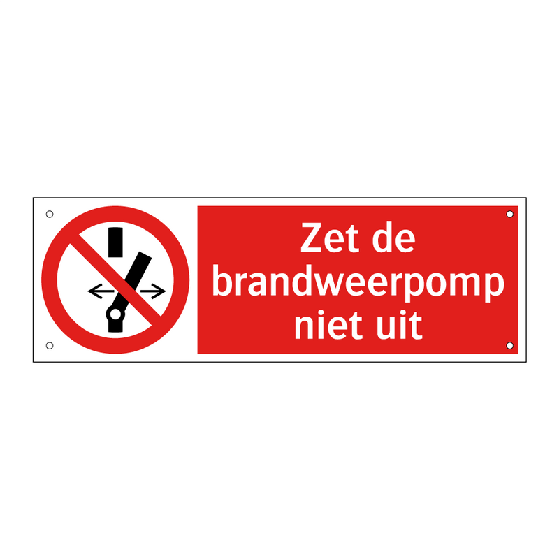 Zet de brandweerpomp niet uit