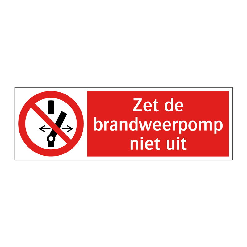 Zet de brandweerpomp niet uit