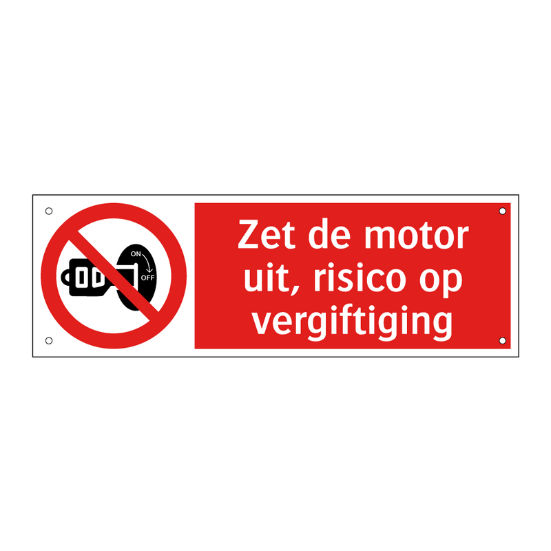 Zet de motor uit, risico op vergiftiging