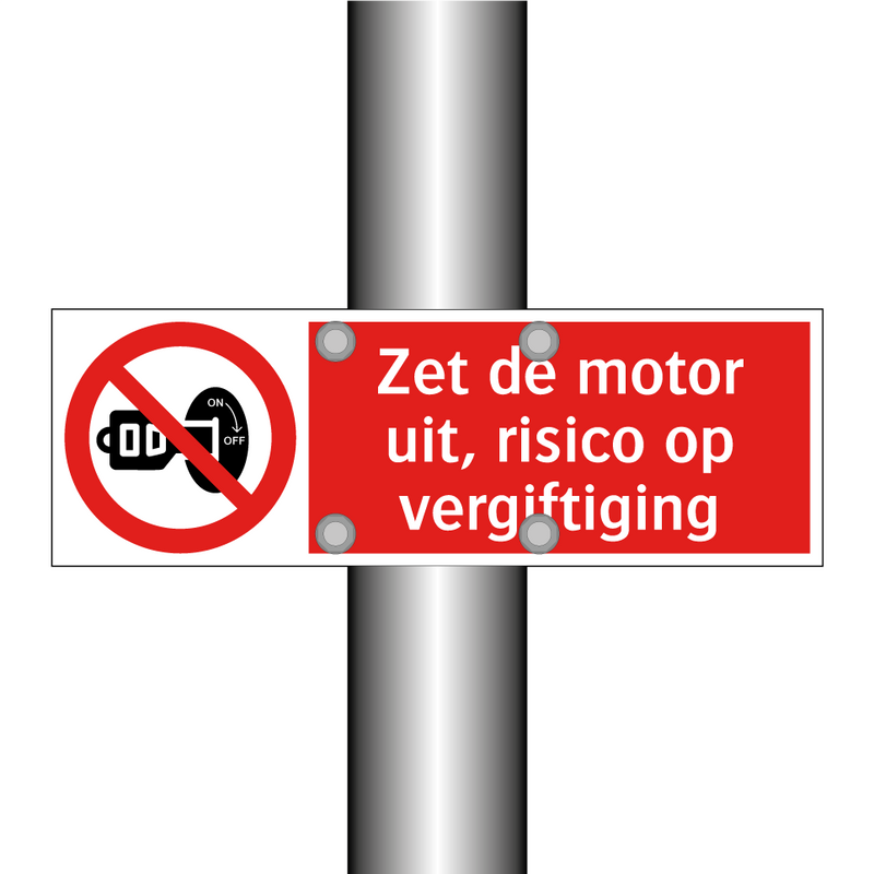 Zet de motor uit, risico op vergiftiging