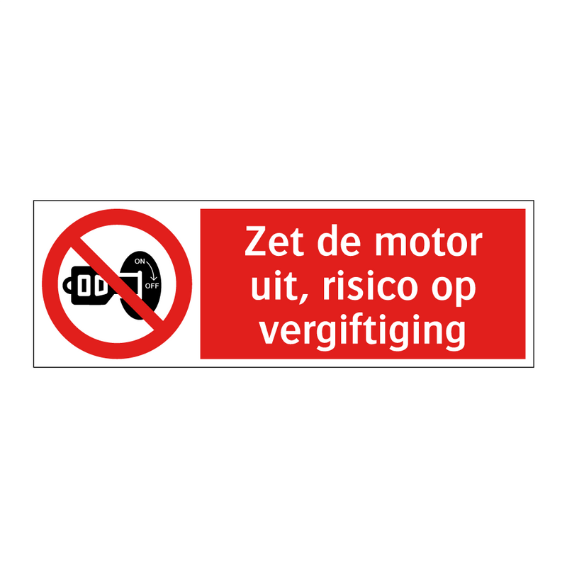 Zet de motor uit, risico op vergiftiging