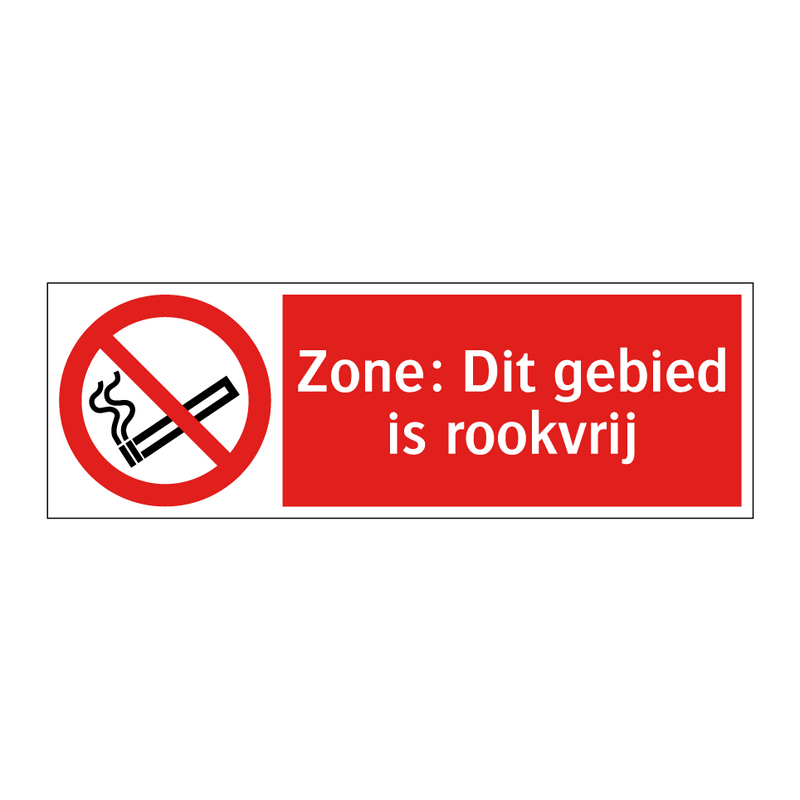 Zone: Dit gebied is rookvrij