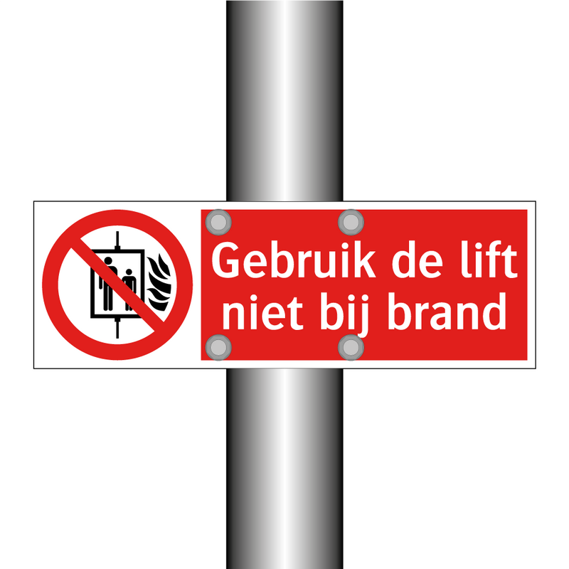 Gebruik de lift niet bij brand