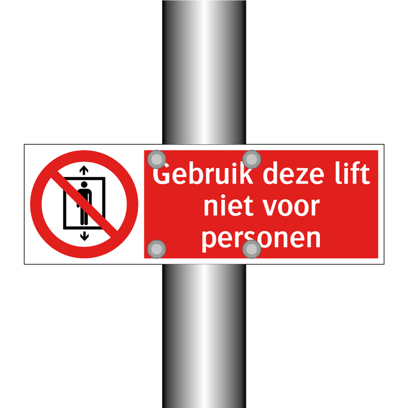 Gebruik deze lift niet voor personen