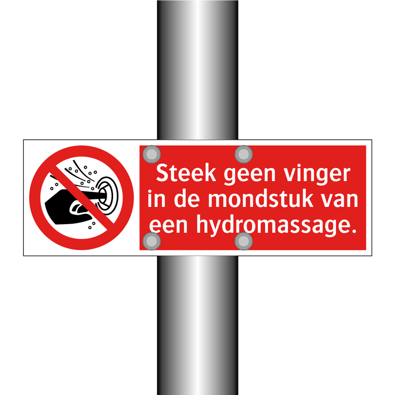 Steek geen vinger in de mondstuk van een hydromassage.