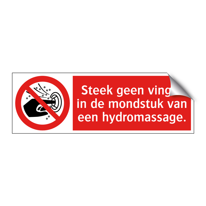 Steek geen vinger in de mondstuk van een hydromassage.