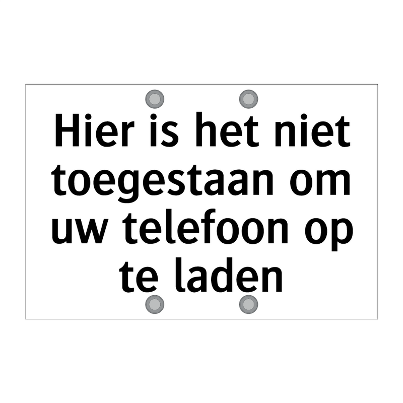 Hier is het niet toegestaan om uw telefoon op te laden