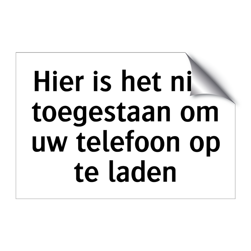 Hier is het niet toegestaan om uw telefoon op te laden