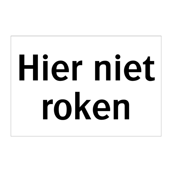 Hier niet roken