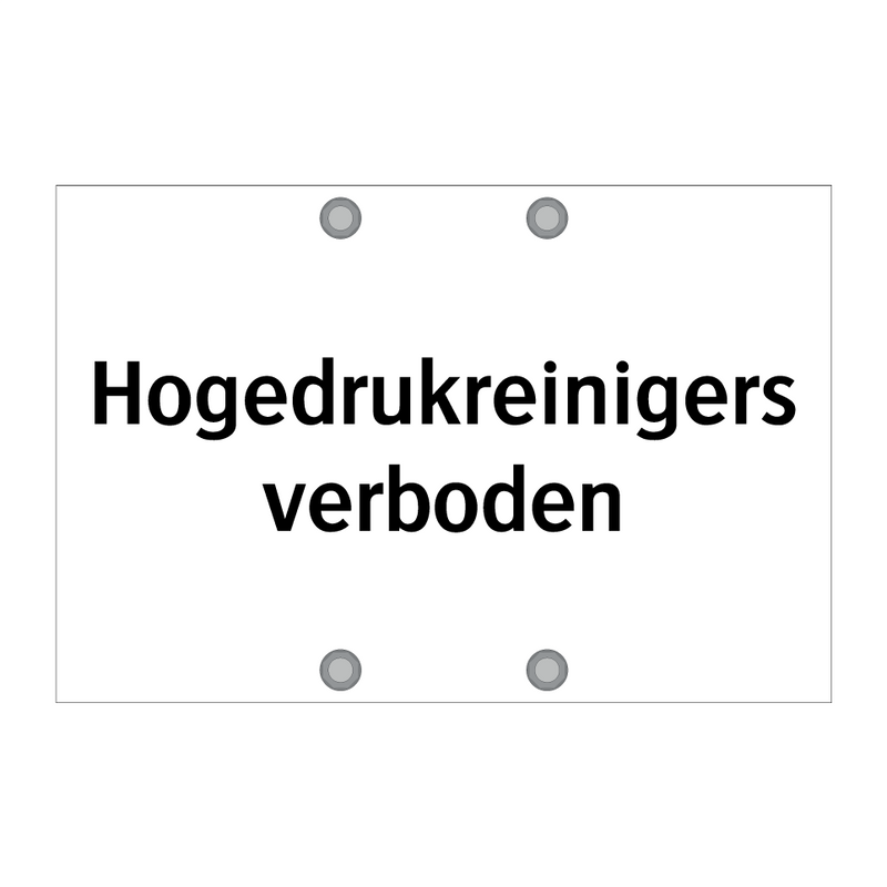 Hogedrukreinigers verboden