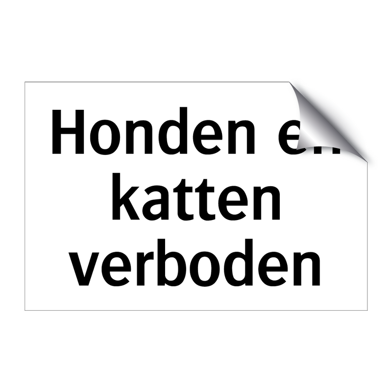 Honden en katten verboden