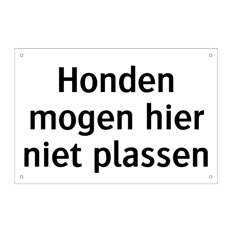 Honden mogen hier niet plassen