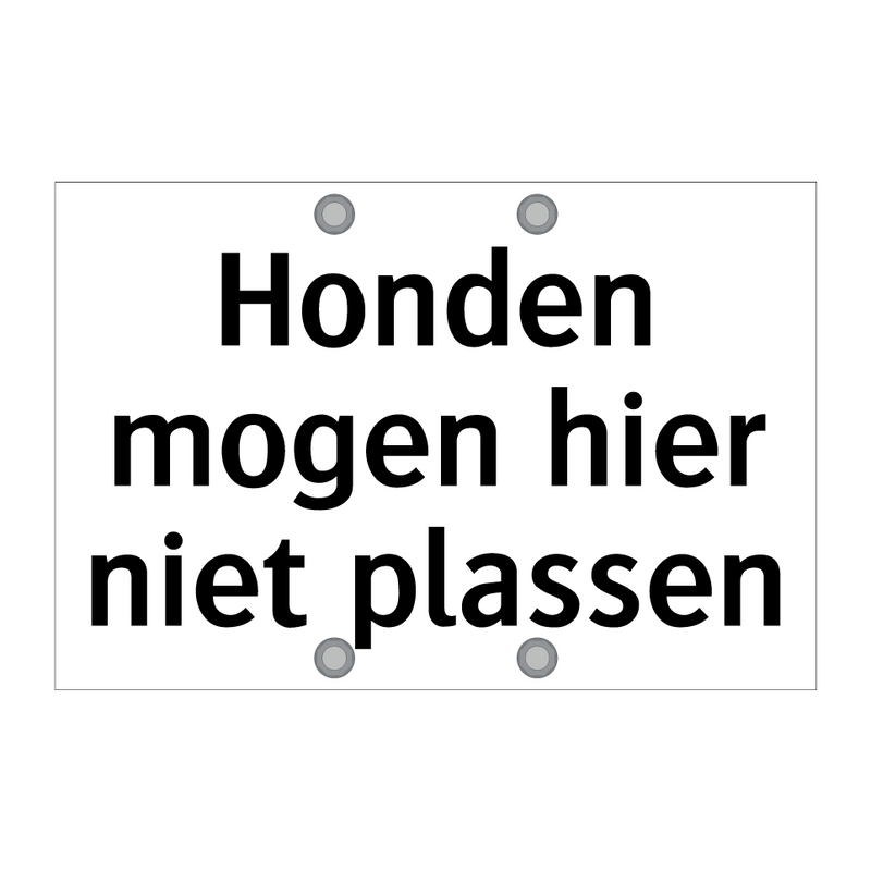 Honden mogen hier niet plassen