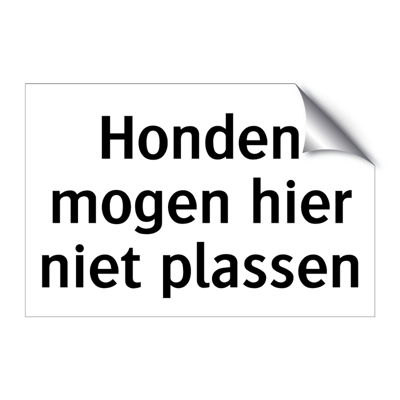 Honden mogen hier niet plassen