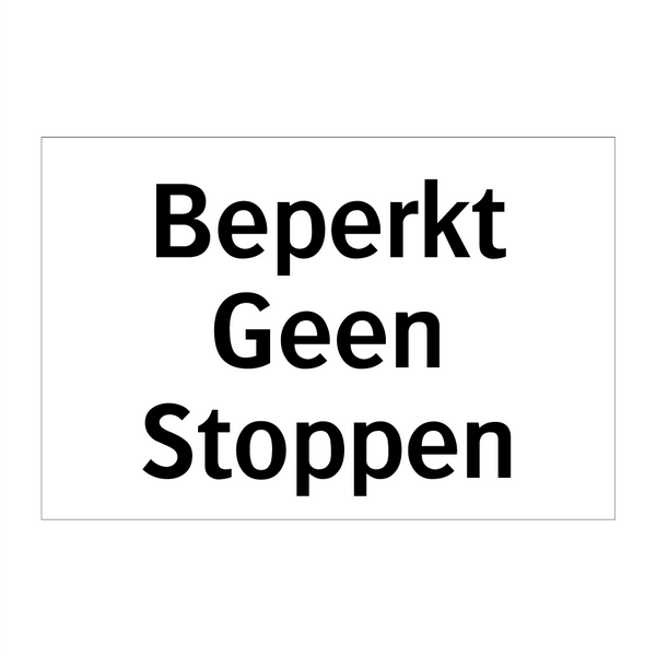 Beperkt Geen Stoppen